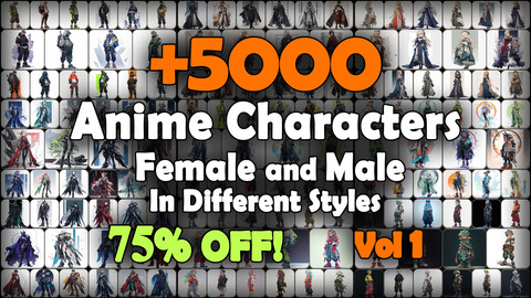 5000 Anime Character (Full Body) Reference Pack | MEGA Bundle | 4K | v.1