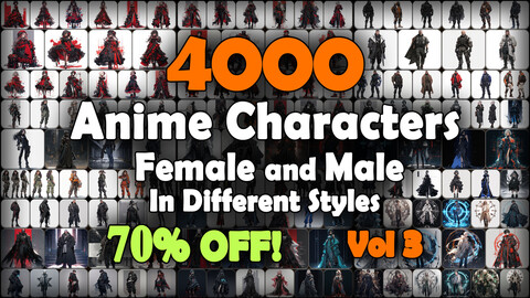 4000 Anime Character (Full Body) Reference Pack | MEGA Bundle | 4K | v.3