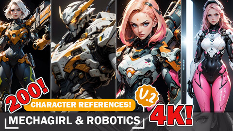 200 Mecha Girls & Robotics Style V2 |4K Reference Images