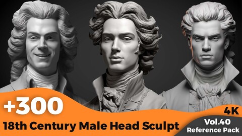 +300 - 18th Century Male Head Sculpt(4k)