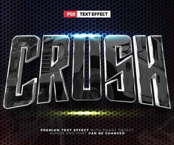 ArtStation - 3D Crush. PSD fully editable text effect. Layer style PSD ...