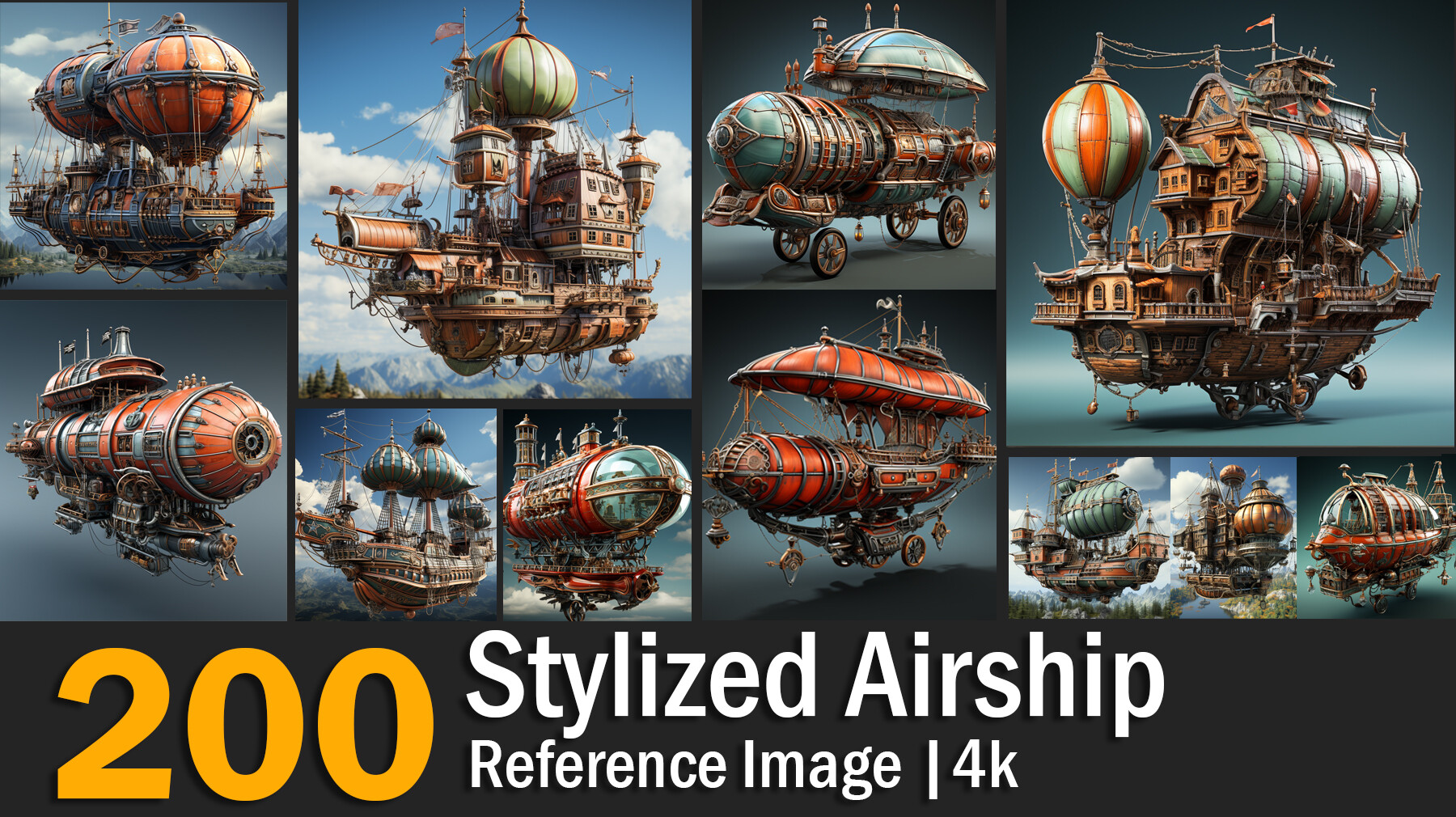 ArtStation - Stylized Airship | Reference Images | 4K | Artworks