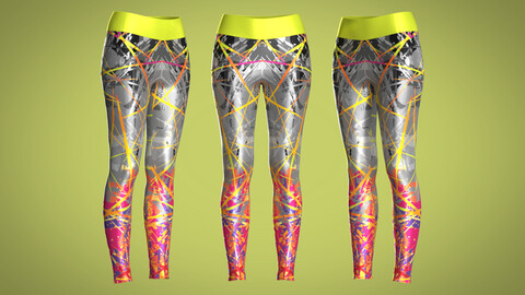 Girls Sports Leggings-Sporty Printed