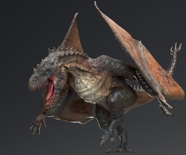 ArtStation - Wyvern Rex Model - Maya | Game Assets