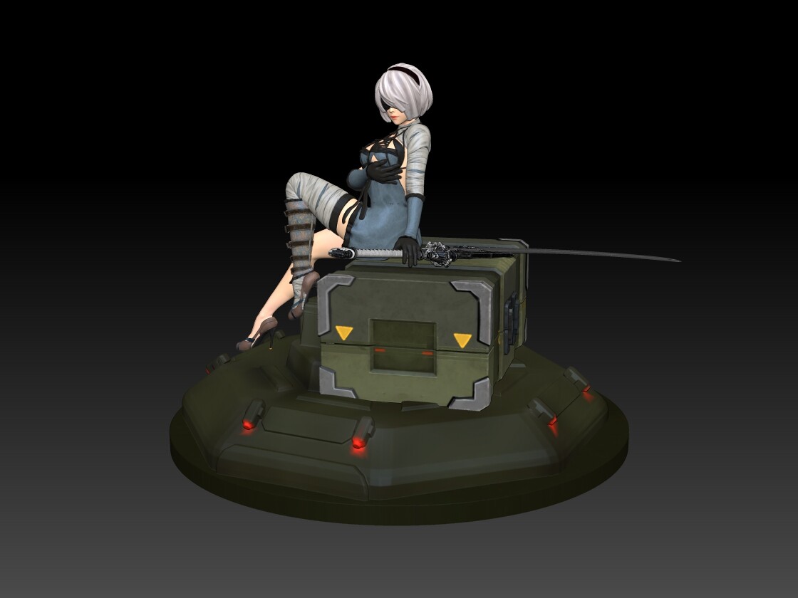 ArtStation - NIER AUTOMATA 2B 3D PRINT MODEL | Resources