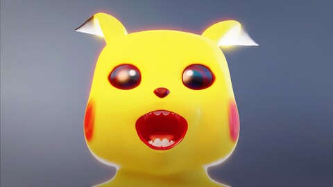 Pikachu - Pokemon rigged Low-poly 3D model for Blender