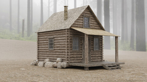 Abandoned House in Forest by Nikdox 3D Model