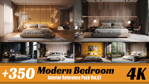 +350 Modern Bedroom | 4k | Interior Reference Pack Vol.07