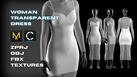 Woman Transparent Dress Modeling in Clo3D - Marvelous Designer