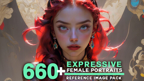 Expressive Female Portraits References Pack
