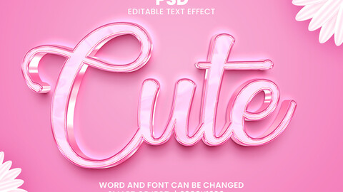Cute luxury editable 3d text effect