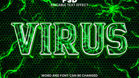 Virus 3d text effect