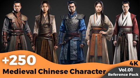 +250 Medieval Chinese Character (Male & Female) Concept (4k)