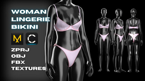 Woman Lingerie-Bikini Modeling in Clo3D - Marvelous Designer