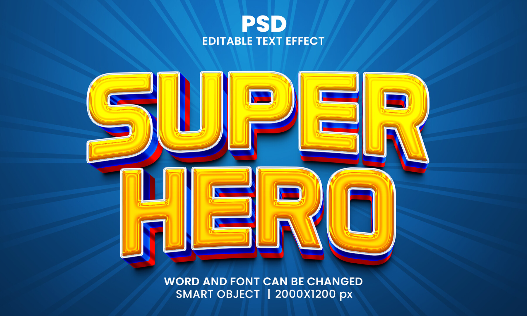 ArtStation - 3D Super Hero. PSD fully editable text effect. Layer style ...