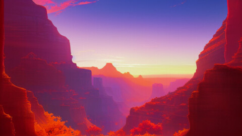 Sunset over a Canyon