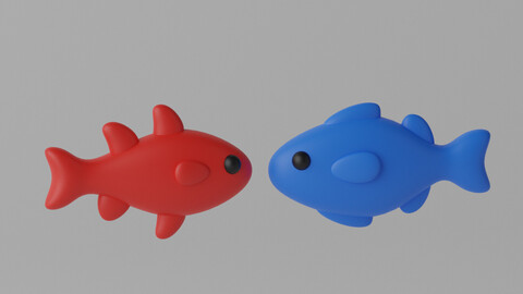 Cartoon Cute Fish 3D model