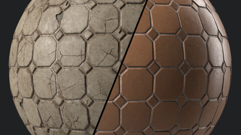 Brick Wall Materials 83- Ceramic Tile By Sbsar | Pbr 4k Seamless