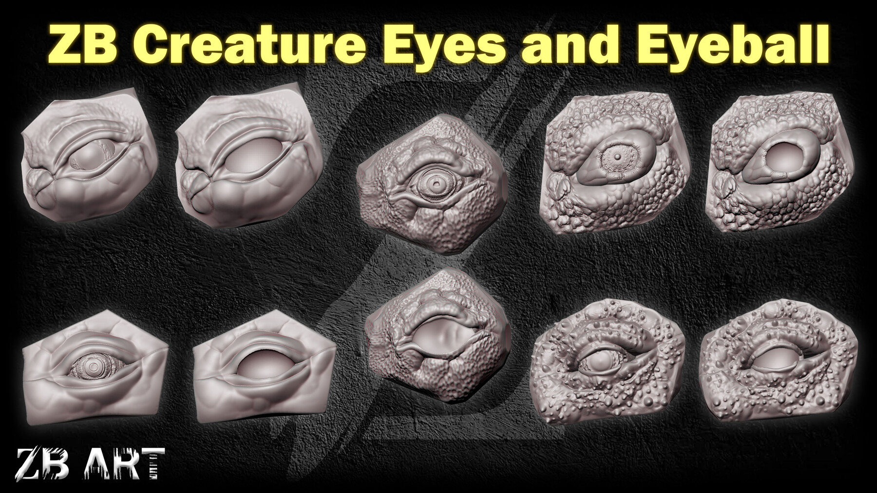 ArtStation - 50 ZB ART Creature Eyes And Eyeballs For ZBrush (IMM Brush ...