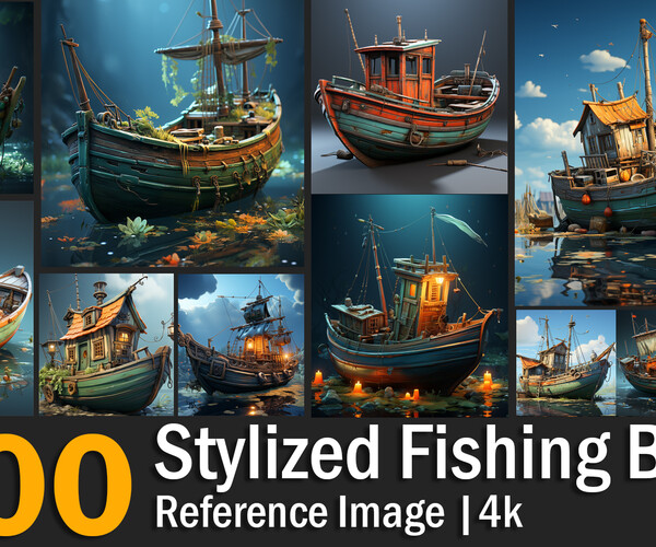 ArtStation - Stylized Fishing Props-4K-Stylized References Pack