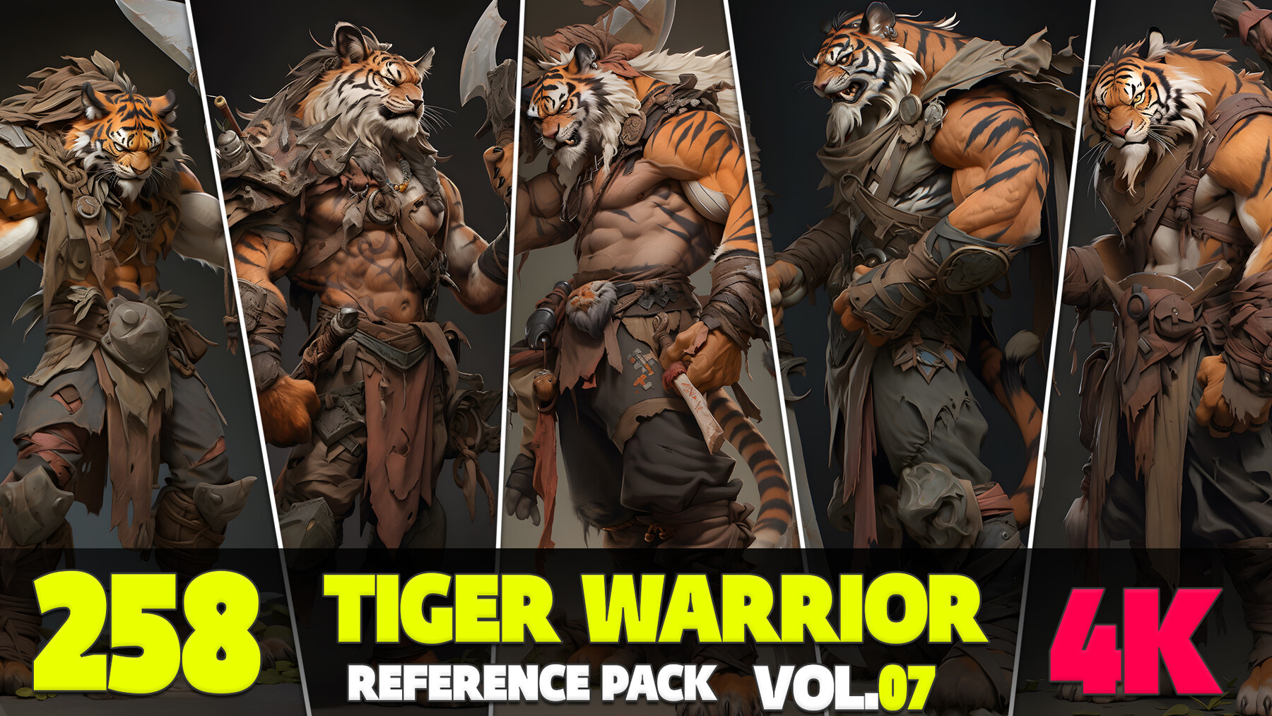 Artstation 258 4k Tiger Warrior Reference Pack Vol07 Artworks