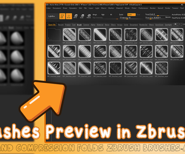 ArtStation - 25 fabric Stitches seam Brushes for zbrush + Alpha Vol_01 ...