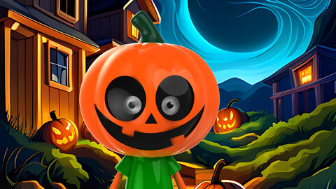 Show the magic charm, pumpkin 3D model shock debut!