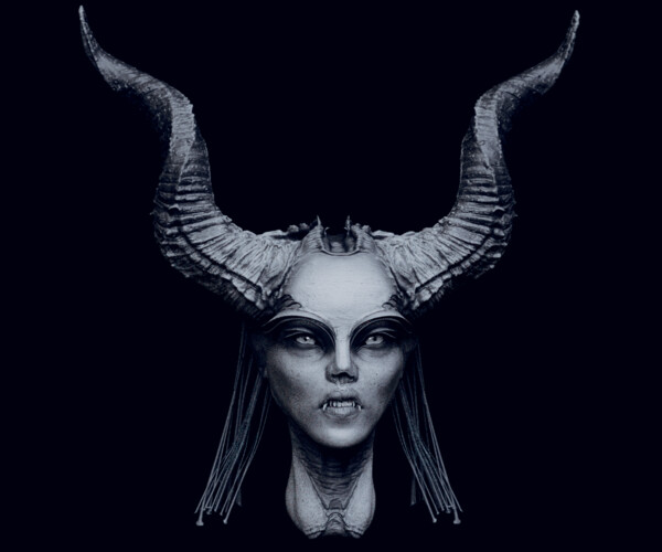 ArtStation - DEMONESS Part 1: 50 Heads With Blendshapes | Brushes