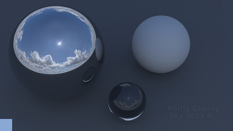 HDRI Hemispherical Partly Cloudy Sky 19 A