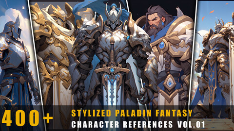 400+Stylized Paladin Fantasy - Character References Vol.01