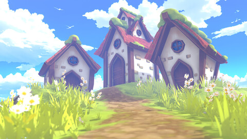 Stylized Low Poly Medieval Fantasy House