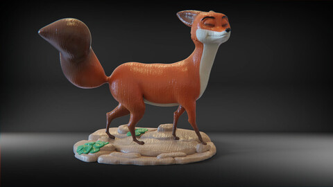 Happy Fox (3D Print Ready)