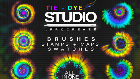 Tie Dye Brushes Studio Procreate