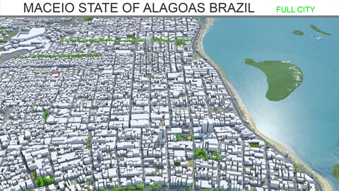 Maceio State of Alagoas city Brazil 3d model 25km