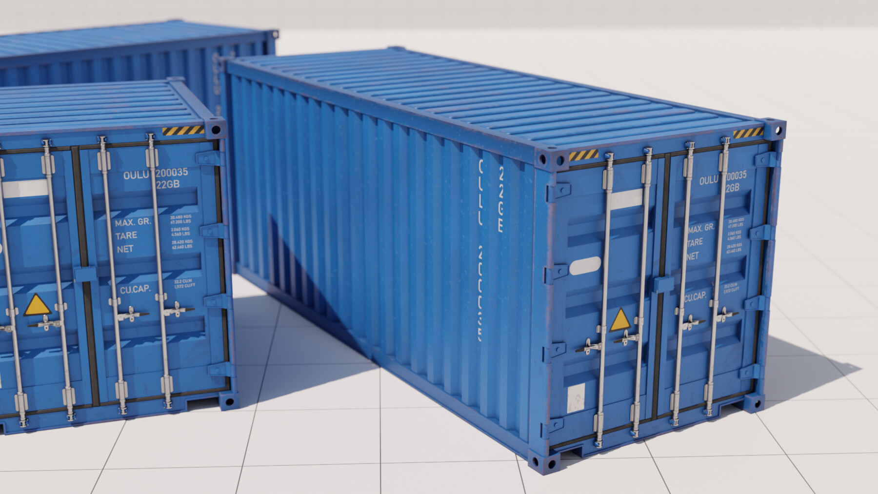 ArtStation - Containers - 5 sizes - Blue | Game Assets