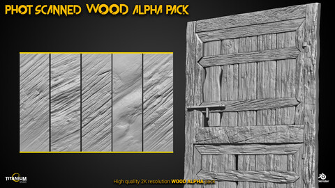 Photo Scanned Wood Alpha Pack | Realistic+Polished(Stylized)