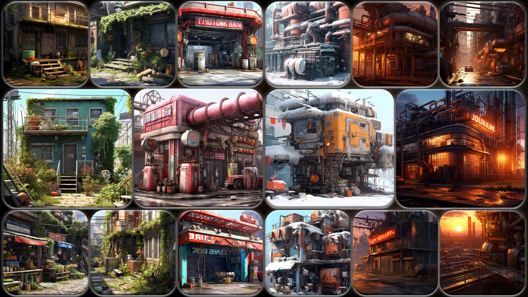 ArtStation - 220 Lucidpunk Environment - Exterior Reference Pack | 4K ...