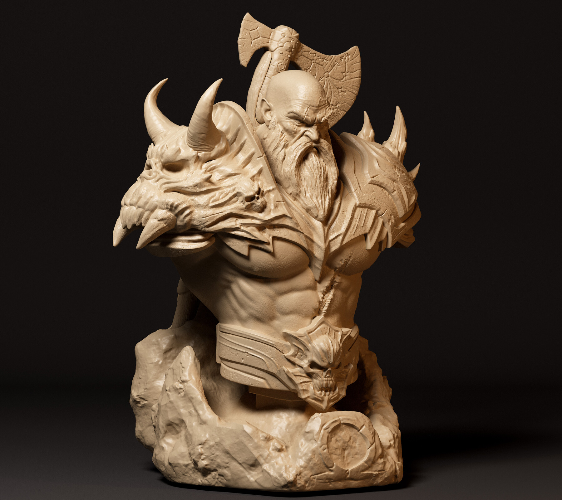Kratos God of war and Bust - STL 3D print files
