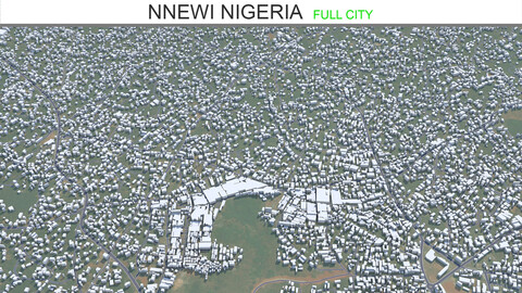 Nnewi city Nigeria 3d model 15km