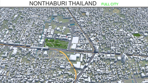 Nonthaburi city Thailand 3d model 15km
