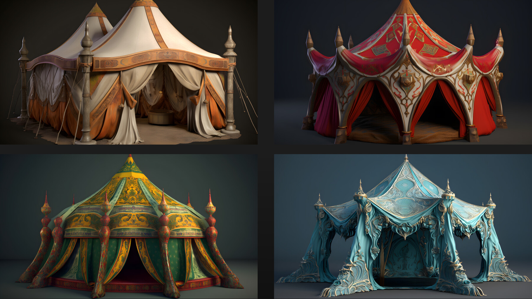 ArtStation 220 Arabic Tent 4K Fantasy Tent Reference Pack Vol 02   File 