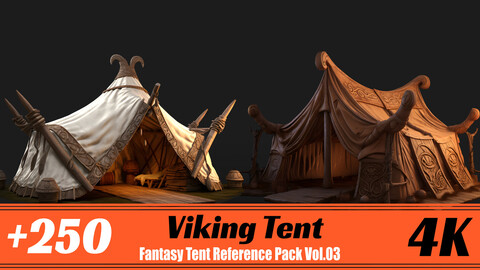 +250 Viking Tent | 4K | Fantasy Tent Reference pack Vol.03