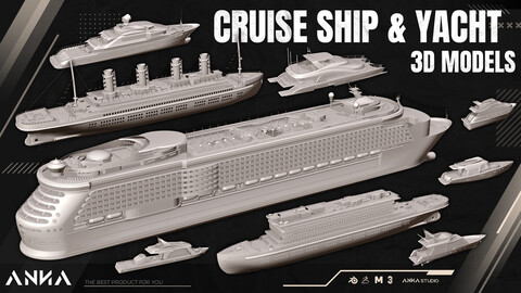 Cruise Ship & Yacht 3D Models