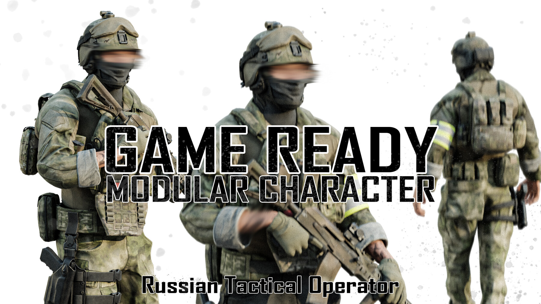 MILITARY Game Ready Character Russian Tactical Soldier Low-poly 3D model