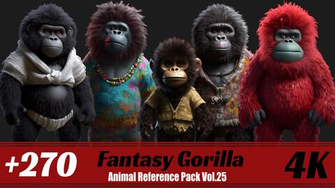 +270 Fantasy Gorilla | 4K | Animal Reference Pack Vol.25