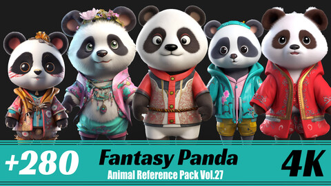 +280 Fantasy Panda | 4K | Animal Reference pack Vol.27