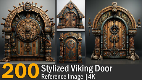 Stylized Viking Door | Reference Images | 4K