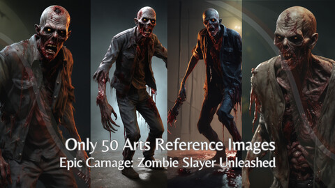 Epic Carnage: Zombie Slayer Unleashed | Only 50 Arts Reference Images