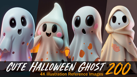 Cute Halloween Ghost VOL.26 | 4K Reference Images