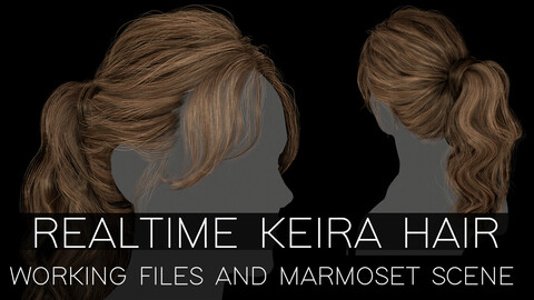 Realtime Keira hair - Working files and marmoset scene